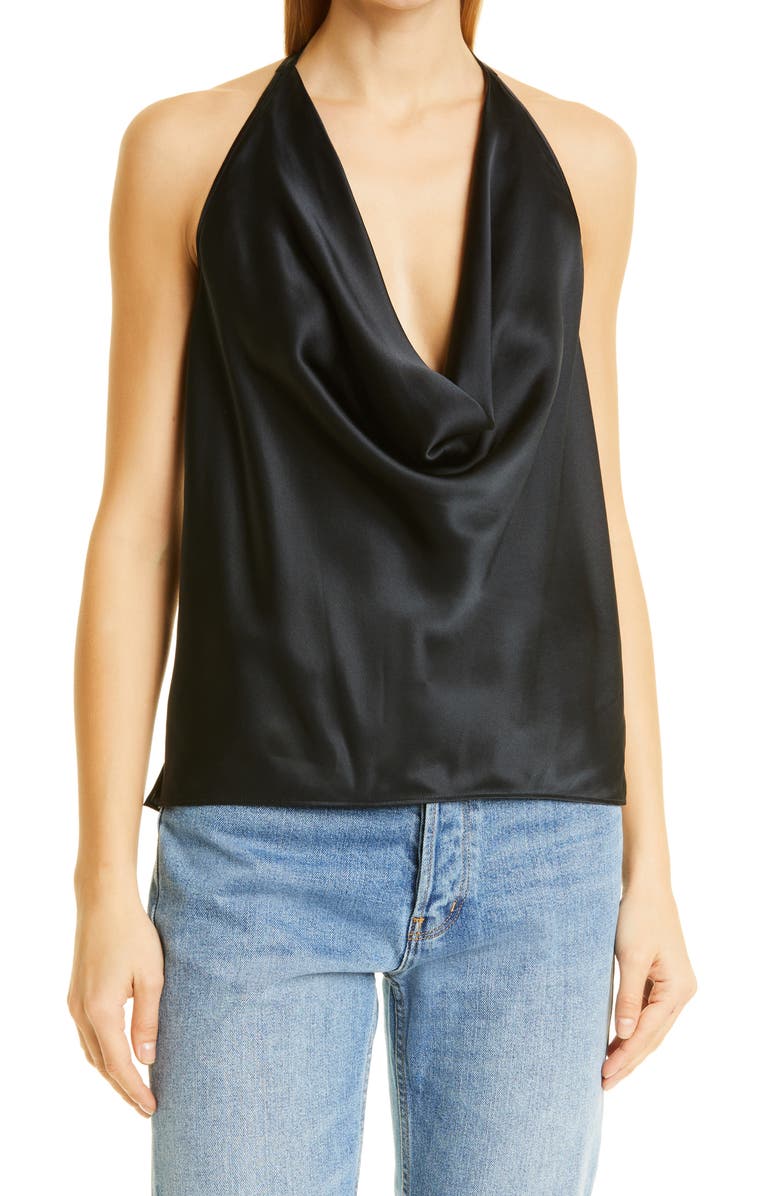 CAMI NYC Jackie Cowl Halter Neck Silk Camisole, Main, color, 
