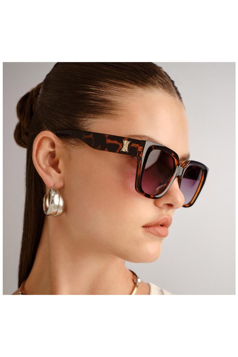 The Illusion 54mm Gradient Square Sunglasses, Alternate, color, TORTOISE / KHAKI GRADIENT