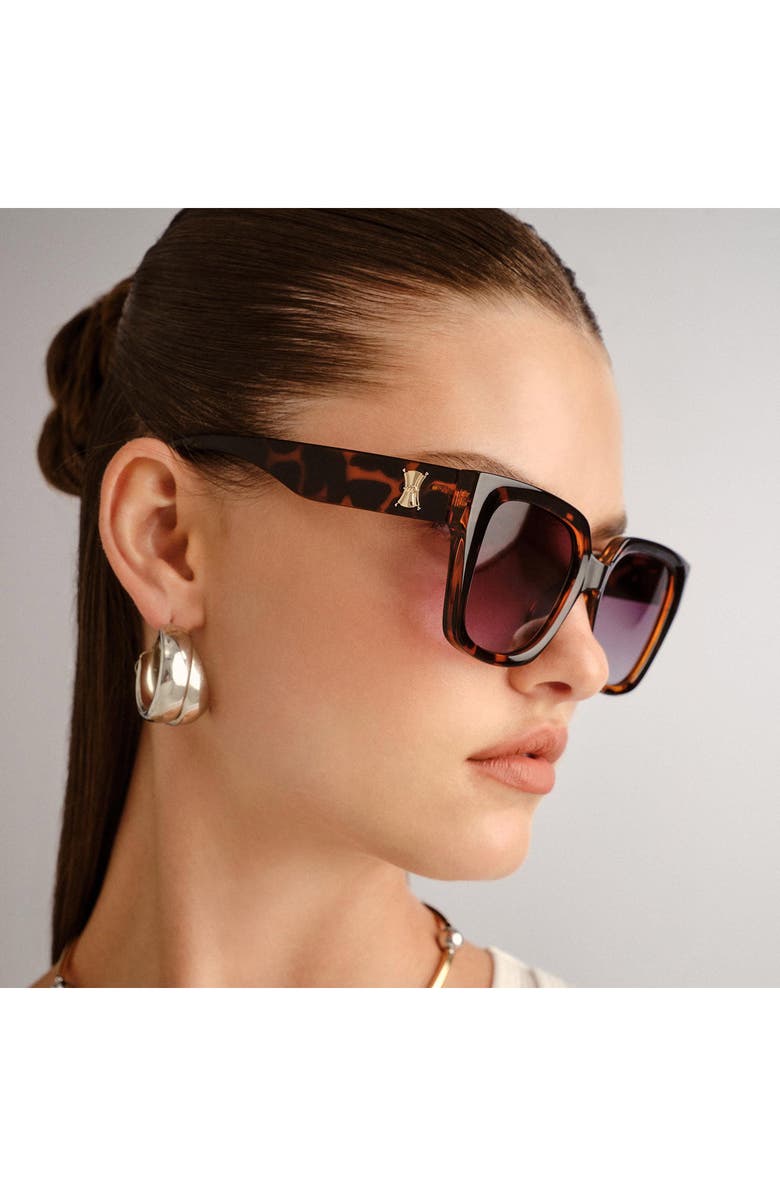 Le Specs The Illusion 54mm Gradient Square Sunglasses, Alternate, color, Tortoise / Khaki Gradient