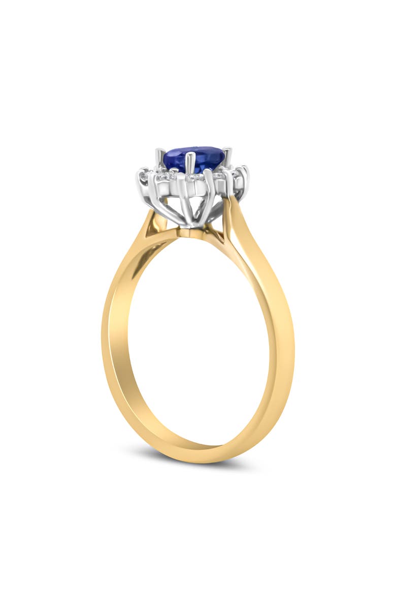 Haus of Brilliance 14K Gold 1/5 Cttw Diamond & Blue Tanzanite Halo Ring, Alternate, color, Yellow