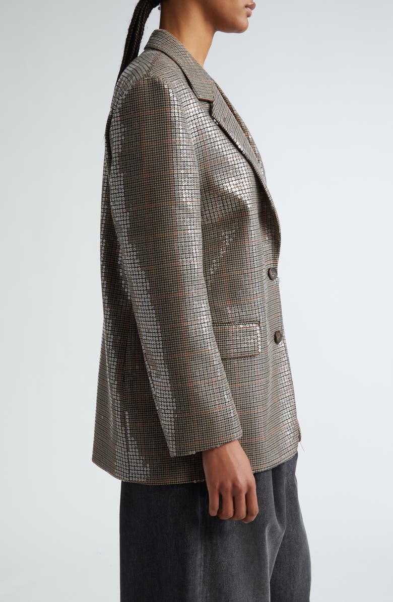 Golden Goose Journey Sequin Houndstooth Virgin Wool Blazer, Alternate, color,