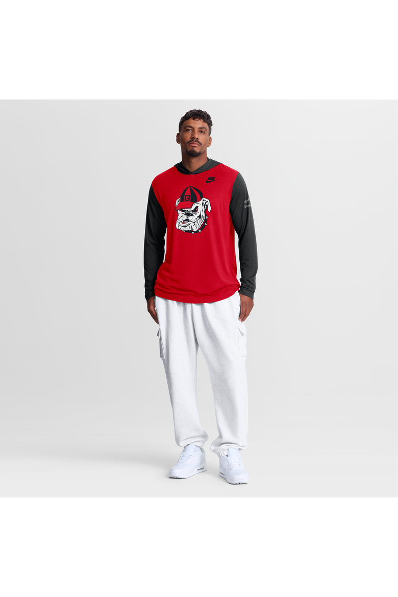 Men's Nike Red/Black Georgia Bulldogs Campus Legacy Tri-Blend Long Sleeve Hooded T-Shirt, Alternate, color, Red