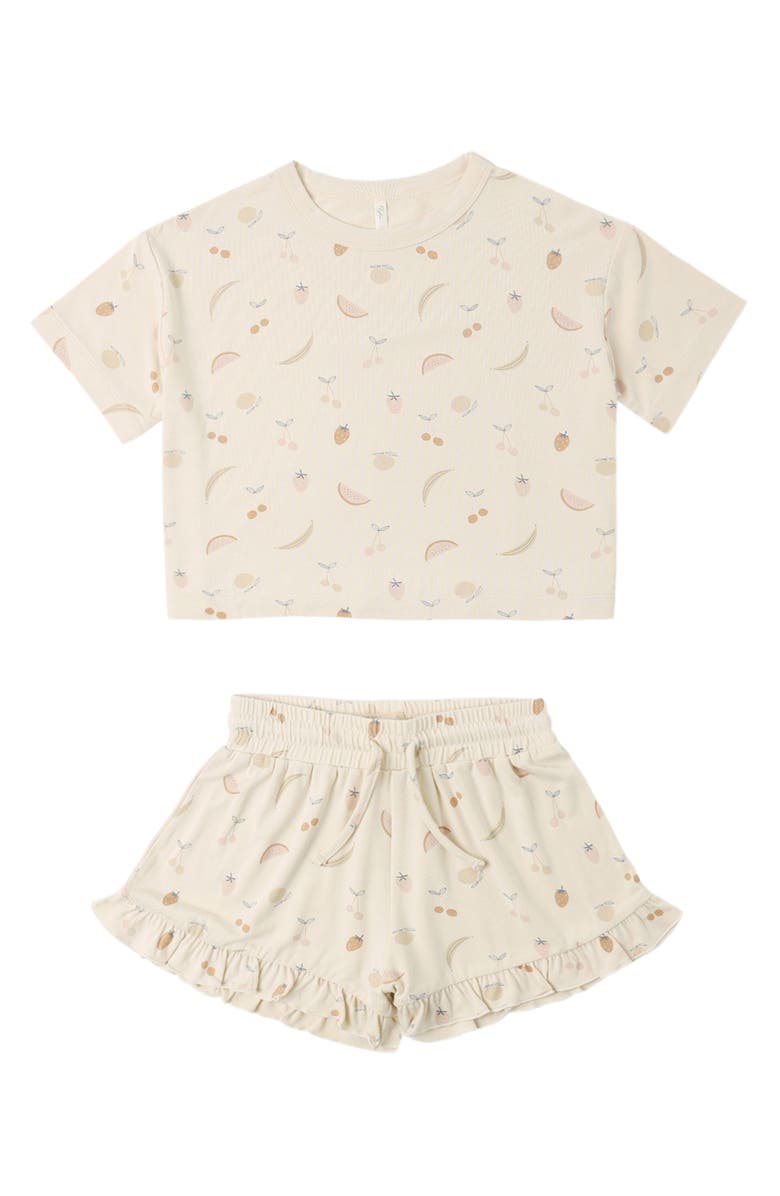 Rylee + Cru Mosie Stretch Modal T-Shirt & Shorts Set, Alternate, color, Shell