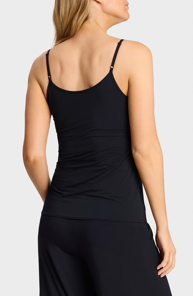 Commando Butter V-Neck Shelf Bra Camisole, Alternate, color, Black