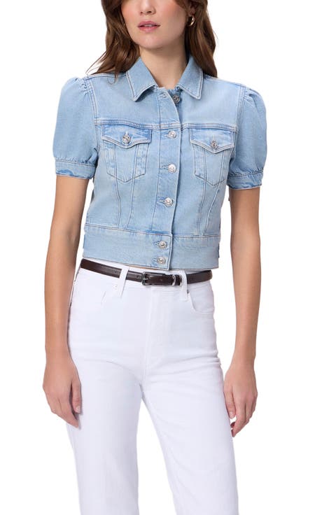 Kendra Short Sleeve Crop Denim Jacket