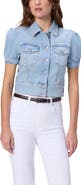 PAIGE Kendra Short Sleeve Crop Denim Jacket