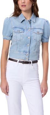 PAIGE Kendra Short Sleeve Crop Denim Jacket