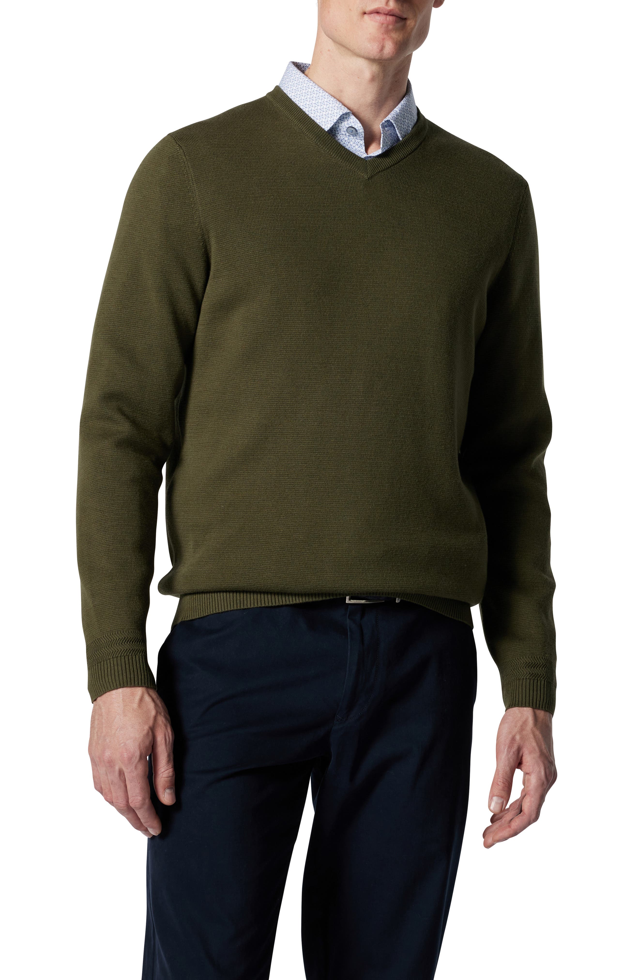 Rodd & Gunn Kelvin Grove Solid Supima® Cotton V-Neck Sweater