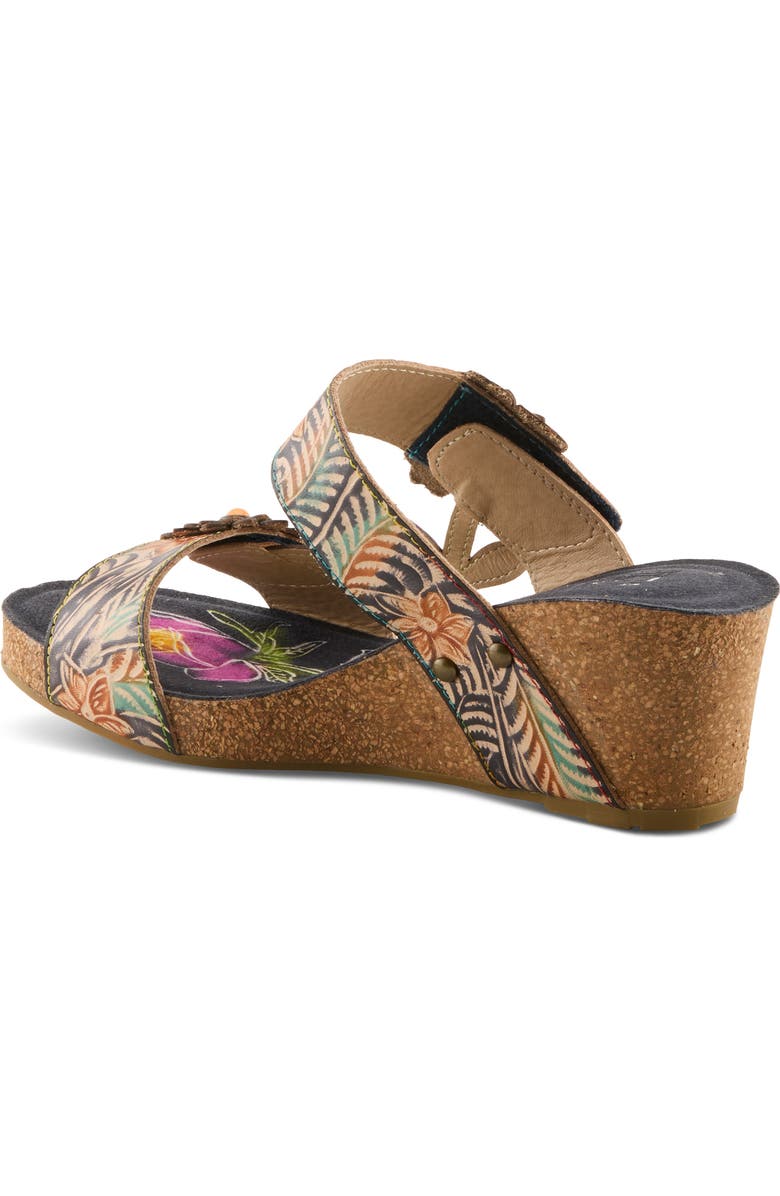 L'Artiste by Spring Step Moai Platform Wedge Sandal, Alternate, color, Navy Multi