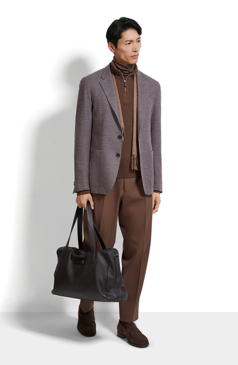 ZEGNA Trofeo Houndstooth Plaid Stretch Wool & Cashmere Sport Coat, Alternate, color, Grey/Pink