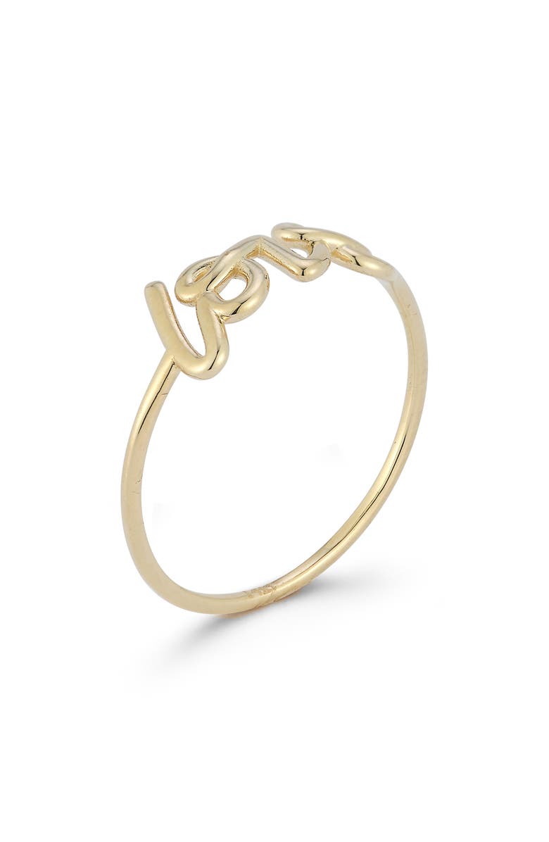 Ember Fine Jewelry 14K Gold Love Script Ring, Alternate, color, Gold