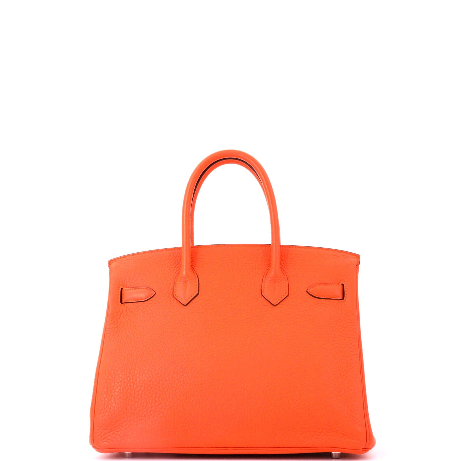 Pre-Owned Hermes Birkin Handbag Orange Clemence with Palladium Hardware 30, Alternate, color, Feu