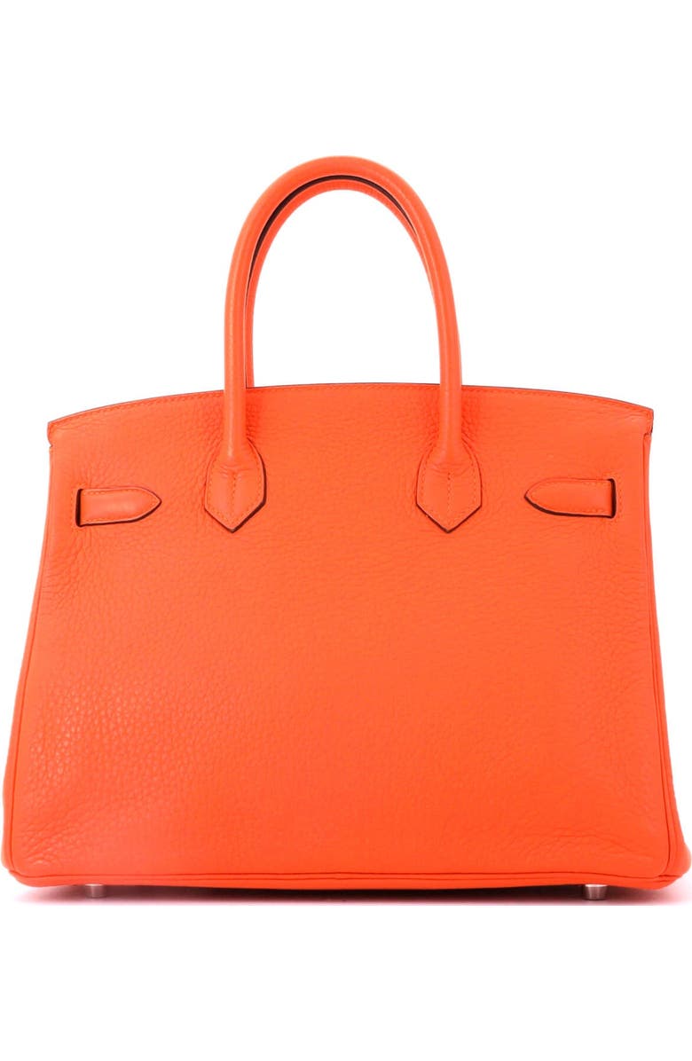 Pre-Owned Hermes Birkin Handbag Orange Clemence with Palladium Hardware 30, Alternate, color, Feu