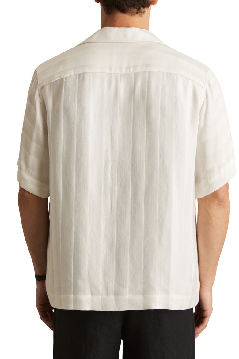 Melba Jacqurd Stripe Camp Shirt, Alternate, color, WHITE