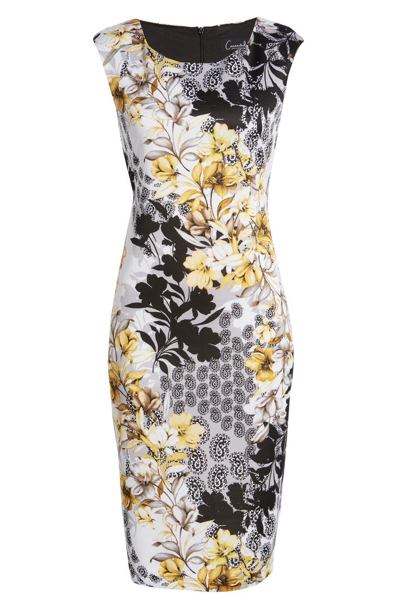 Connected Apparel Cap Sleeve Sheath Dress, Alternate, color, 