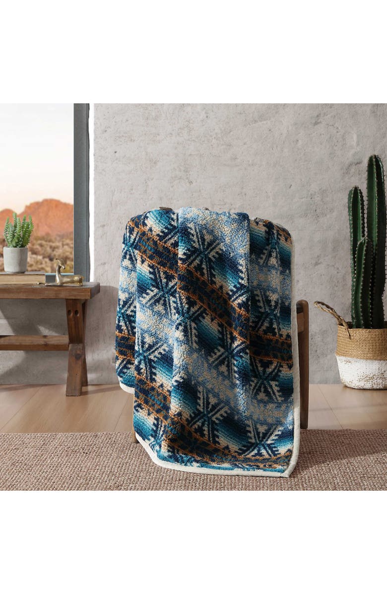 Wrangler Frontier Reversible Faux Shearling & Corduroy Throw, Alternate, color, Dark Blue