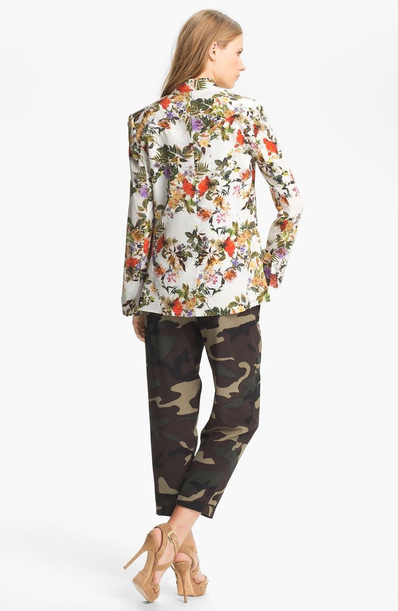 Haute Hippie Floral Print Silk Blazer, Alternate, color, 