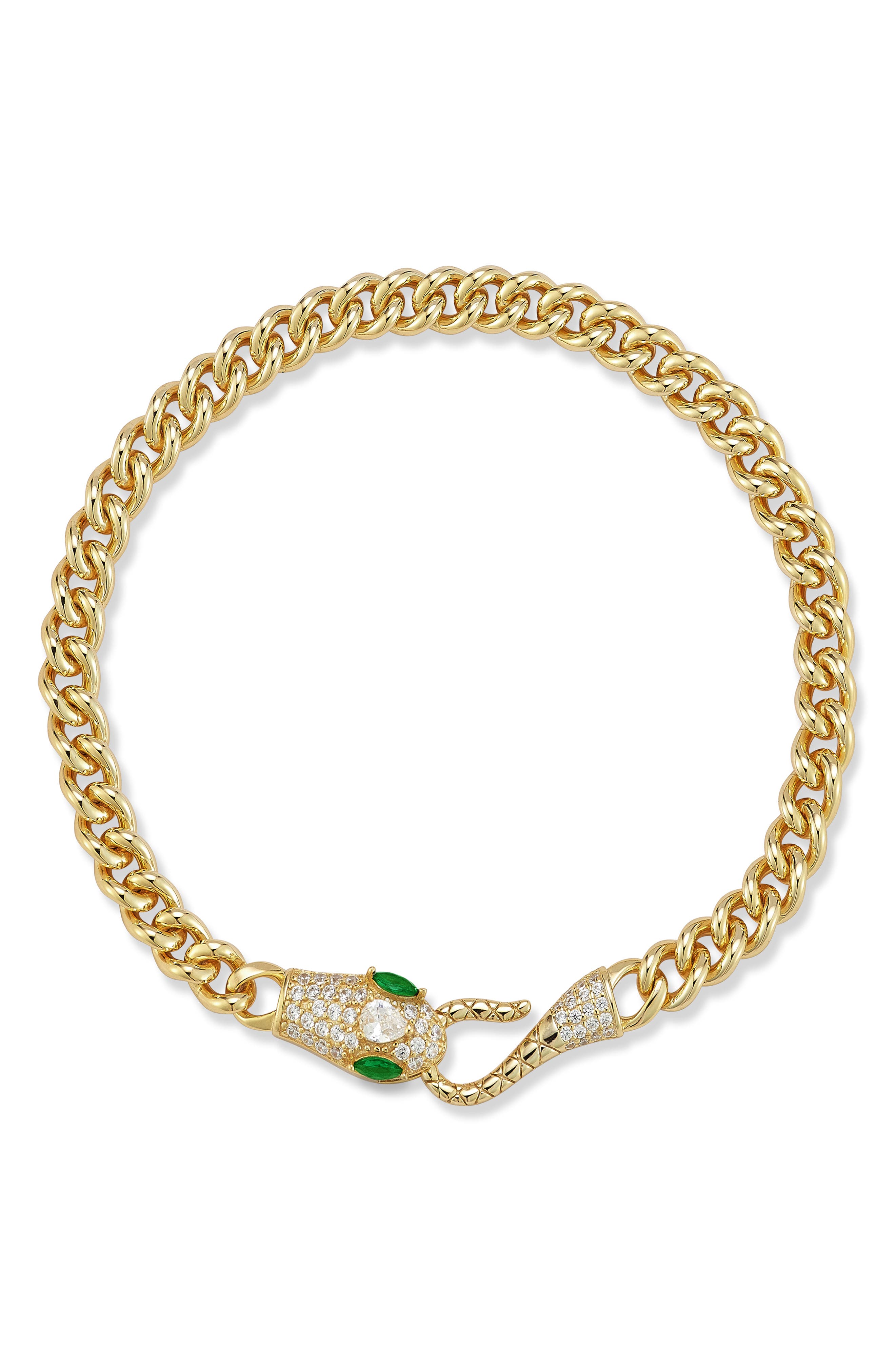 CHLOE AND MADISON Snake Curb Chain Bracelet