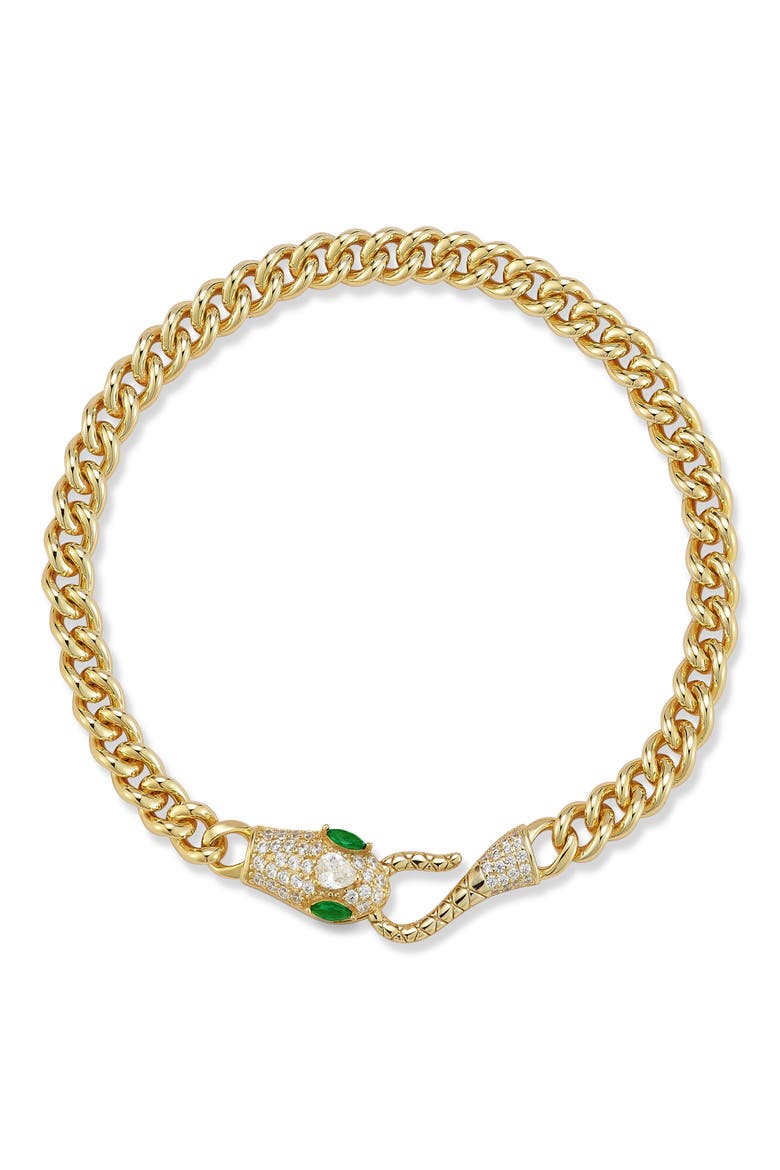 Snake Curb Chain Bracelet, Main, color, GOLD