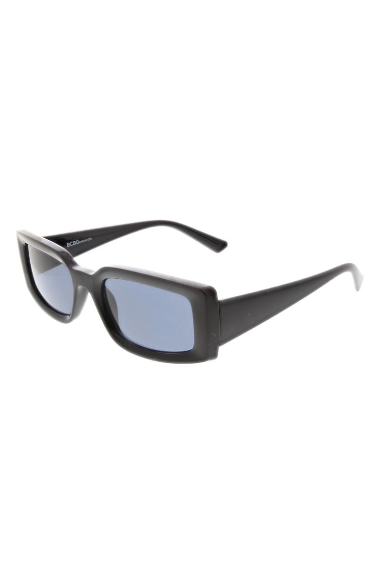 BCBGeneration 54mm Rectangular Sunglasses, Alternate, color, Black