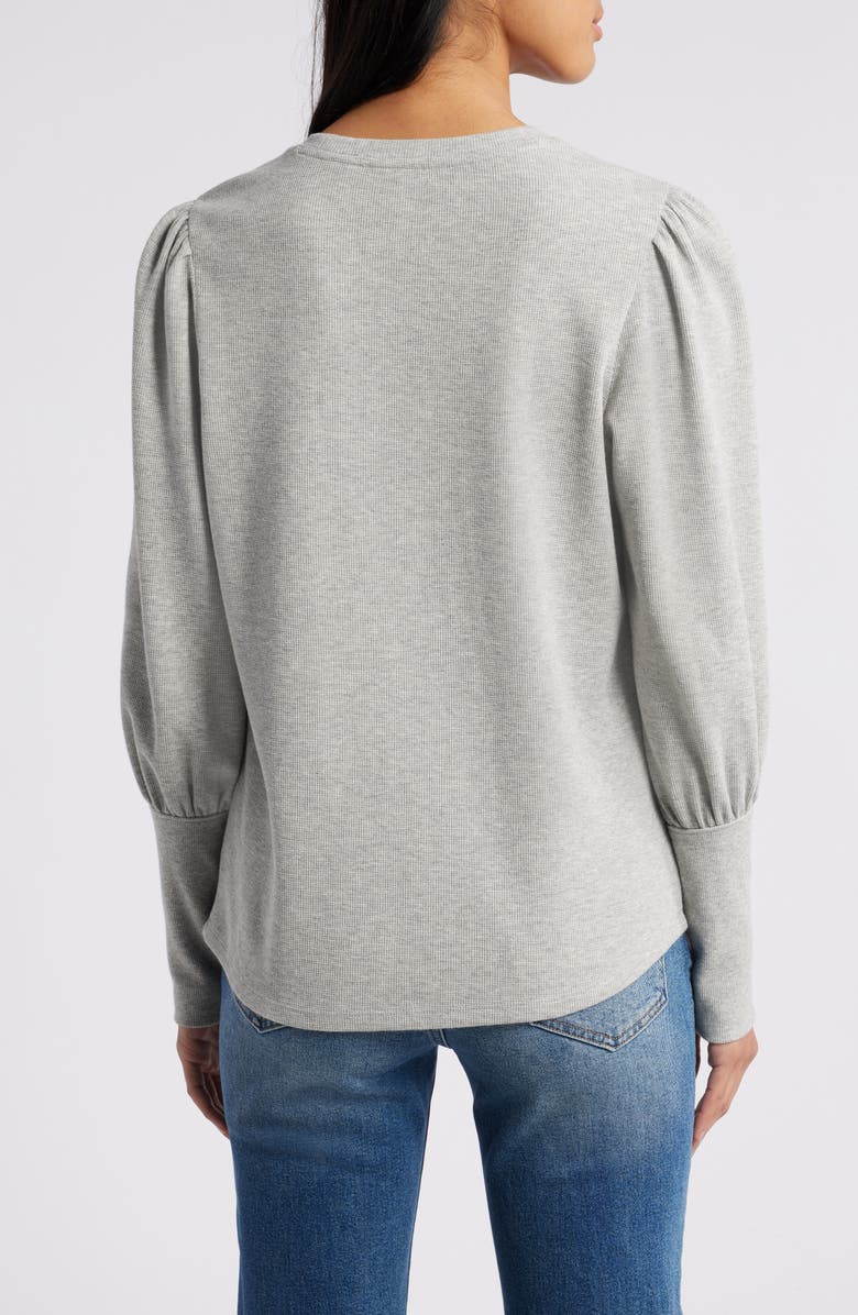 Caslon<sup>®</sup> Crewneck Puff Sleeve Rib Top, Alternate, color, 