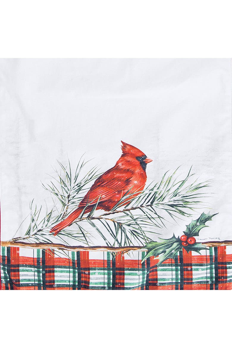 Woodland Cardinal Plaid Table Runner 13" x 72", Alternate, color, Red