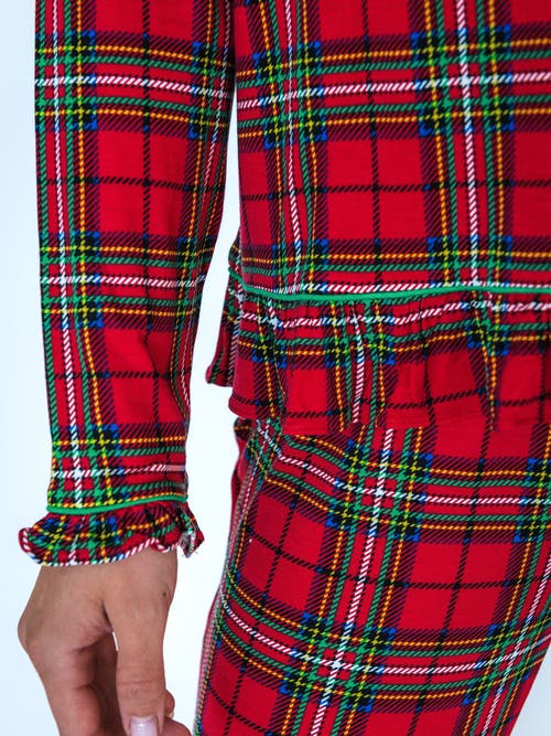 Rufflebutts Ruffle Flare Pajama Set In Red