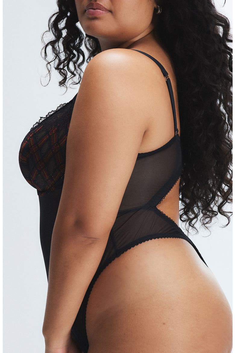 Sparkle Prep Underwire Teddy, Alternate, color, BLACK CAVIAR SPARKLE PREP LACE