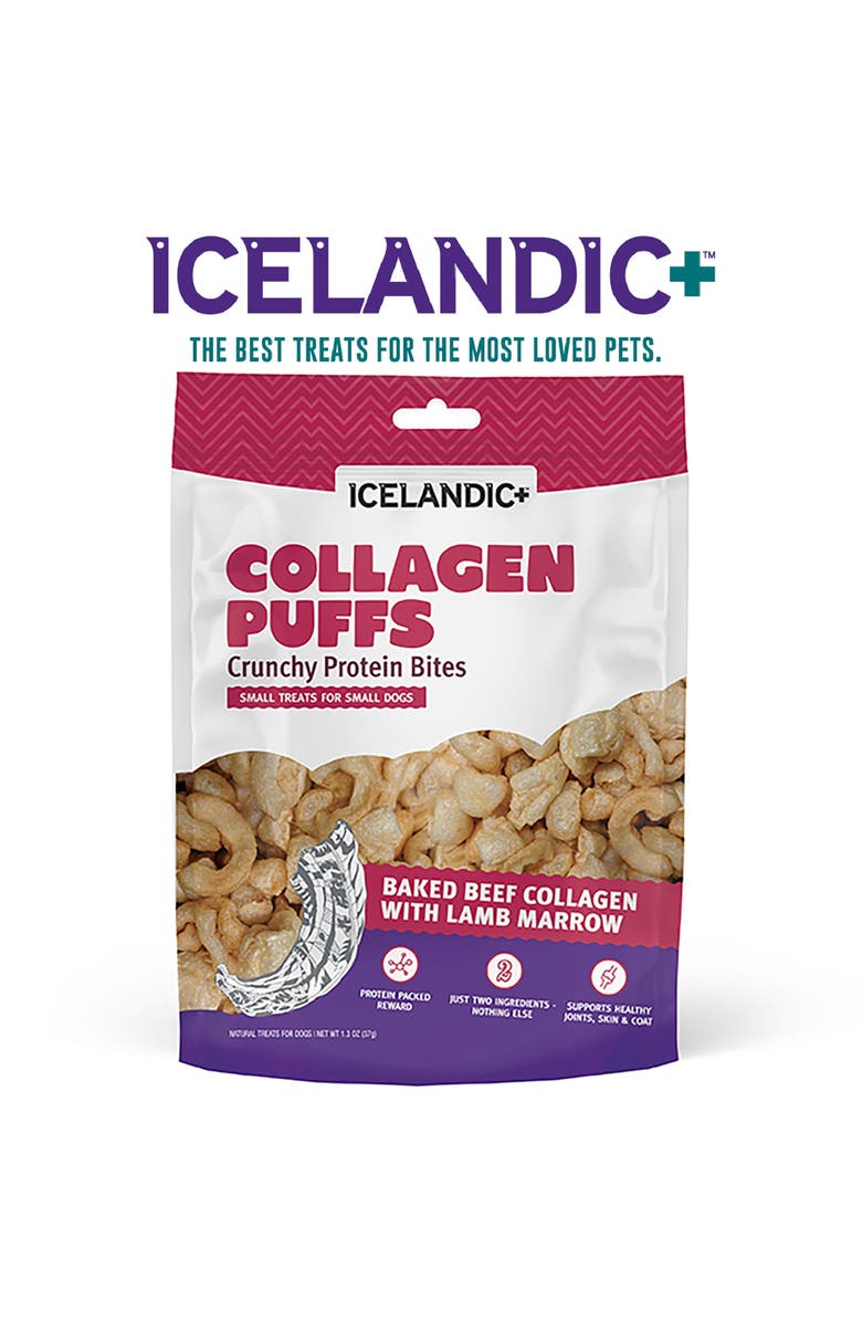 ICELANDIC+ Collagen Puffs Baked Beef Collagen w/ Lamb Marrow 1.3oz Dog Treats, Alternate, color, Multicolored