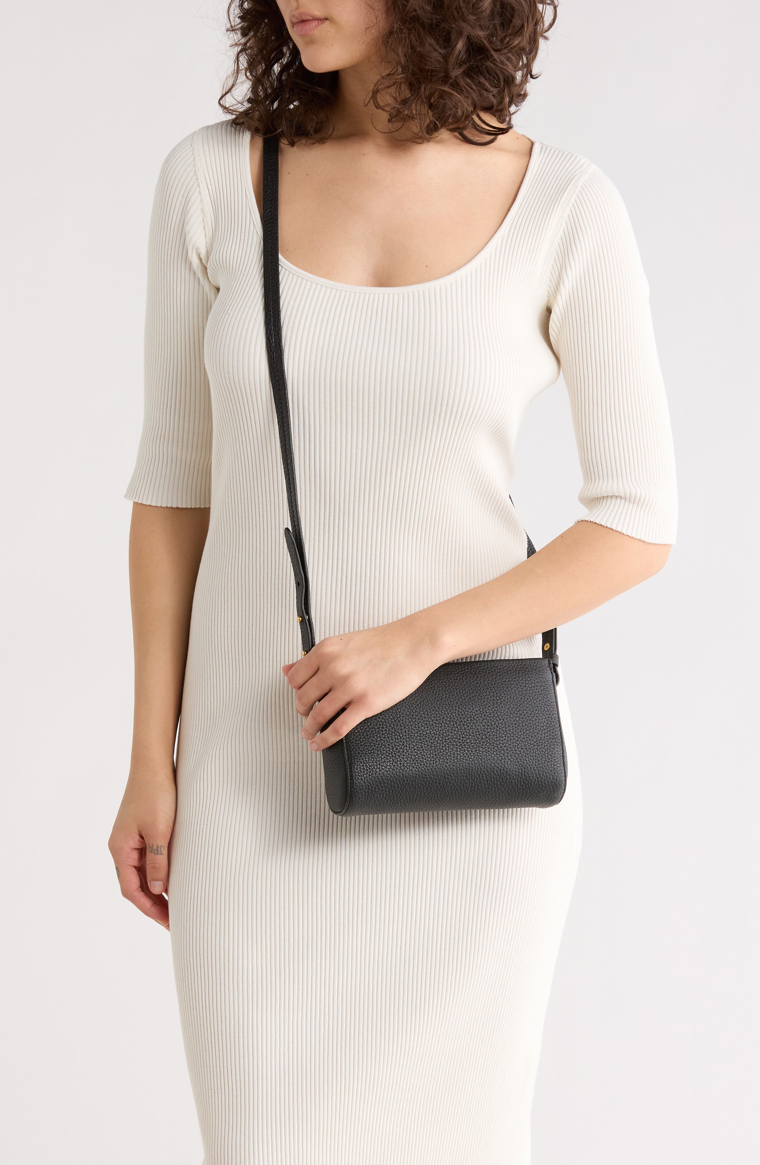 Vince Smyrna Top Zip Crossbody Bag, Alternate, color, Black