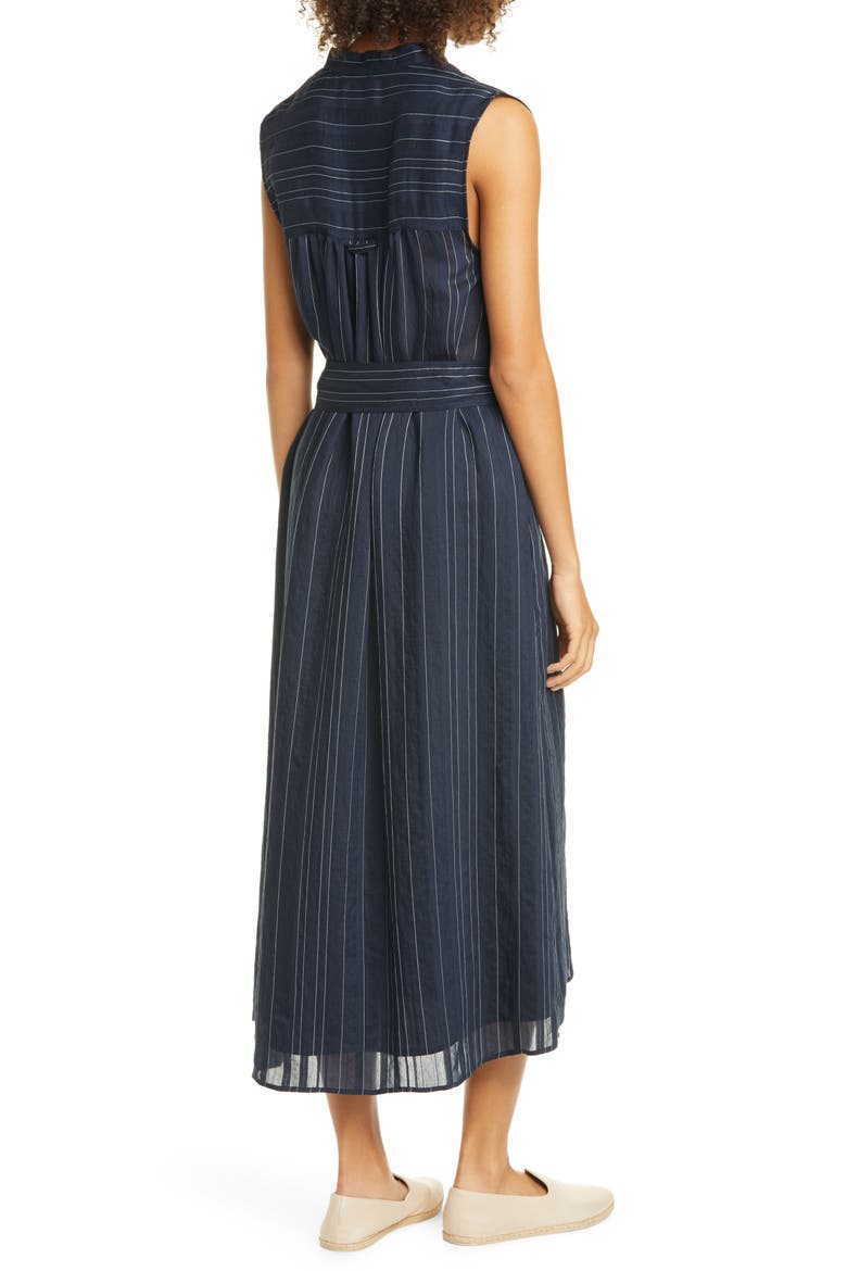 Stripe Drapey Sleeveless Shirtdress, Alternate, color, COASTAL