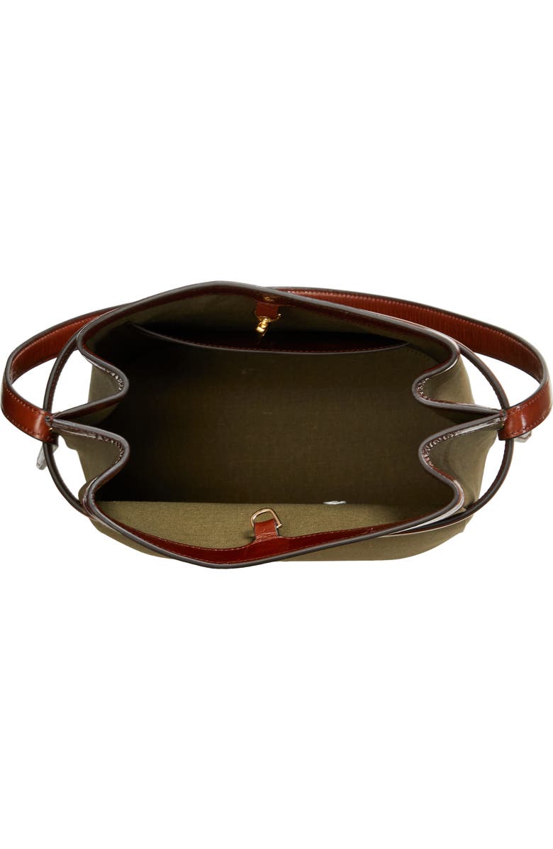 TOTEME Belted Cotton & Linen Blend Canvas Bucket Bag, Alternate, color, Khaki Green