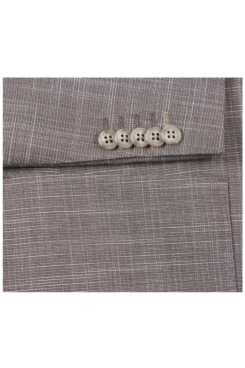 Two-Button Flat Front Suit, Alternate, color, BROWN
