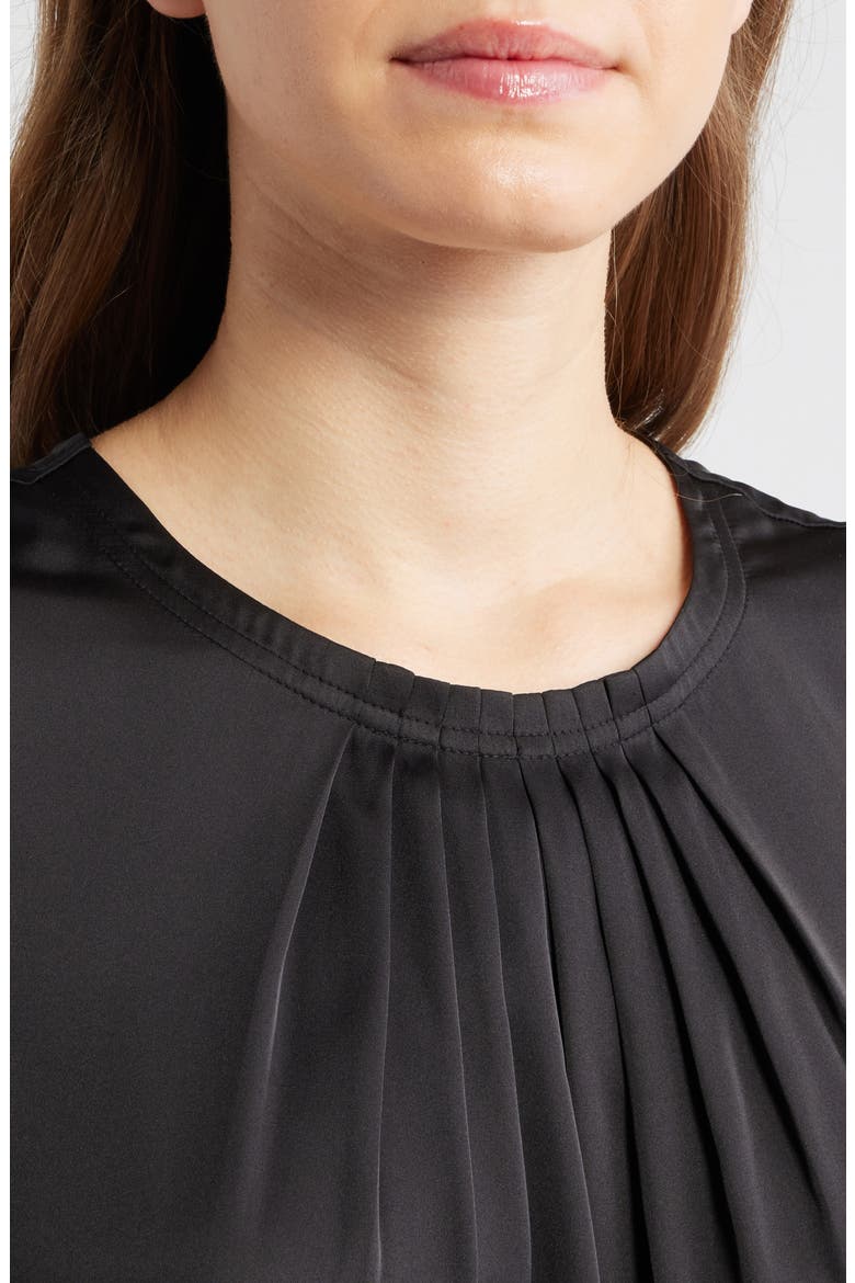 Pleated Jewel Neck Sleeveless Top, Alternate, color, ASPHALT