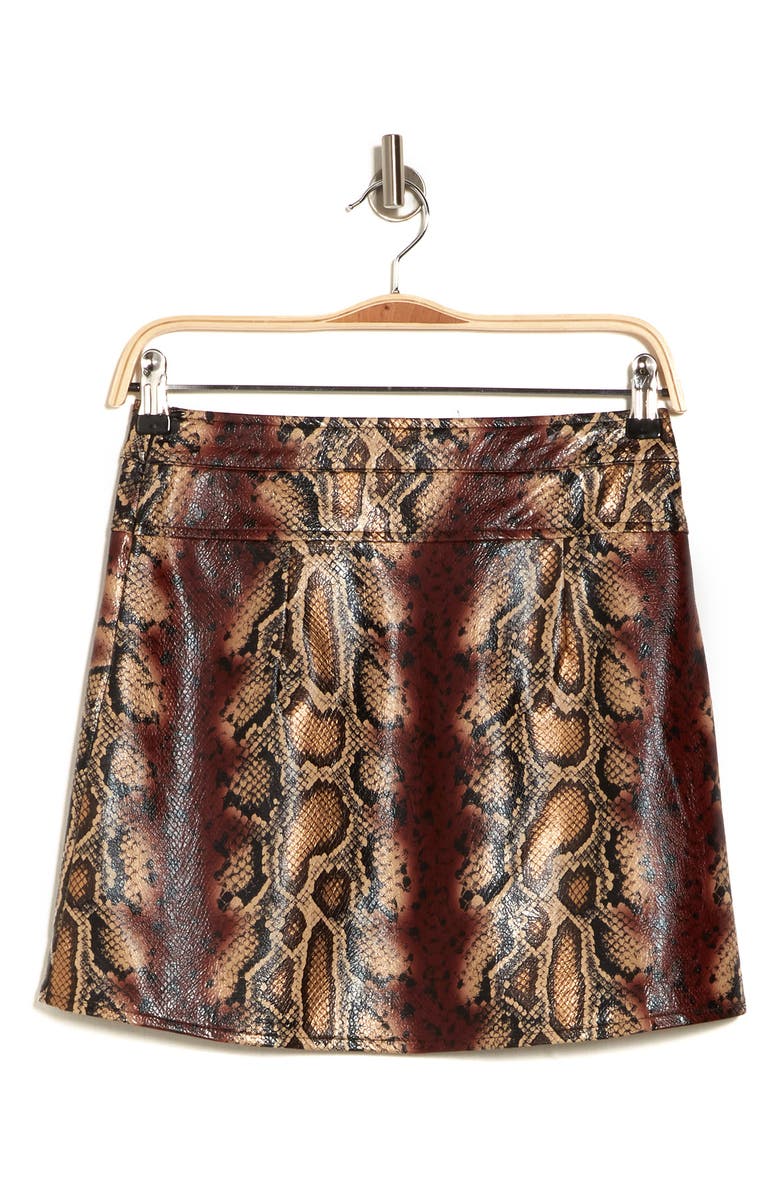JUST ONE Sexy Snake Skin Print Mini Skirt, Alternate, color,