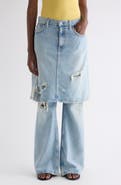 Acne Studios Ripped Skirted Wide Leg Jeans