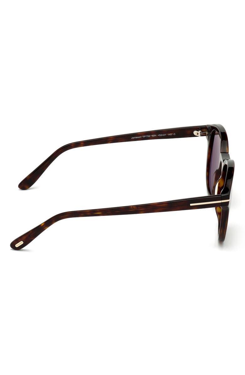 TOM FORD Jameson 52mm Round Sunglasses, Alternate, color, 