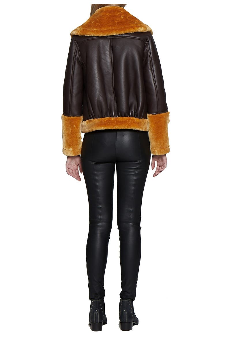 Walter Baker Eduardo Faux Fur Trim & Leather Jacket, Alternate, color, 