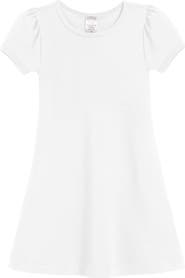 CITY THREADS Girls Soft 100% Cotton Puff Short Sleeve Dress