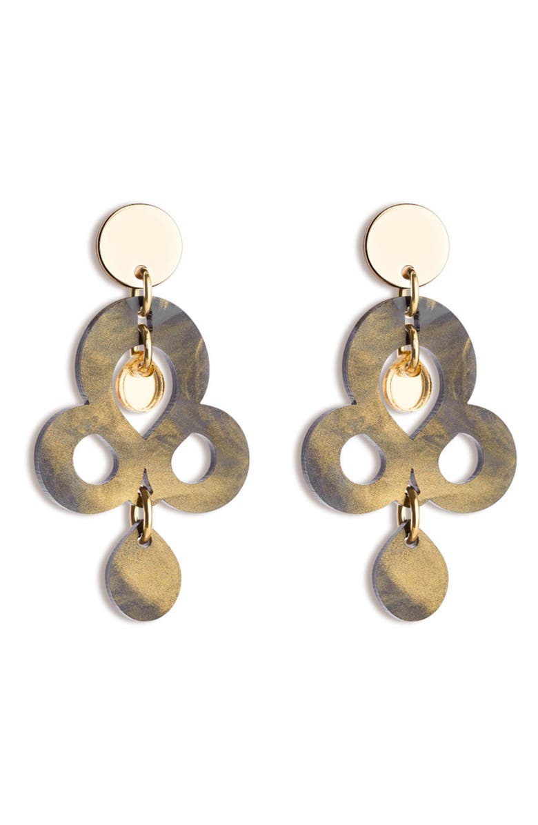 Toolally Mini Batik Earrings - Black Swirl, Main, color, Black Swirl