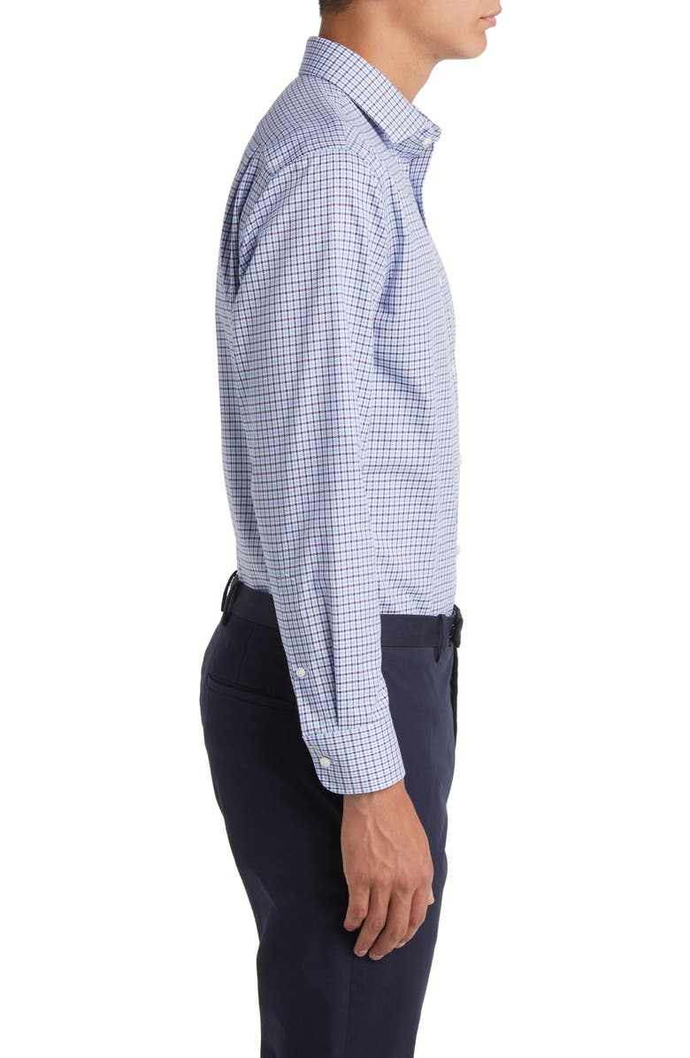 Nordstrom Trim Fit Non-Iron Houndstooth Dress Shirt, Alternate, color,
