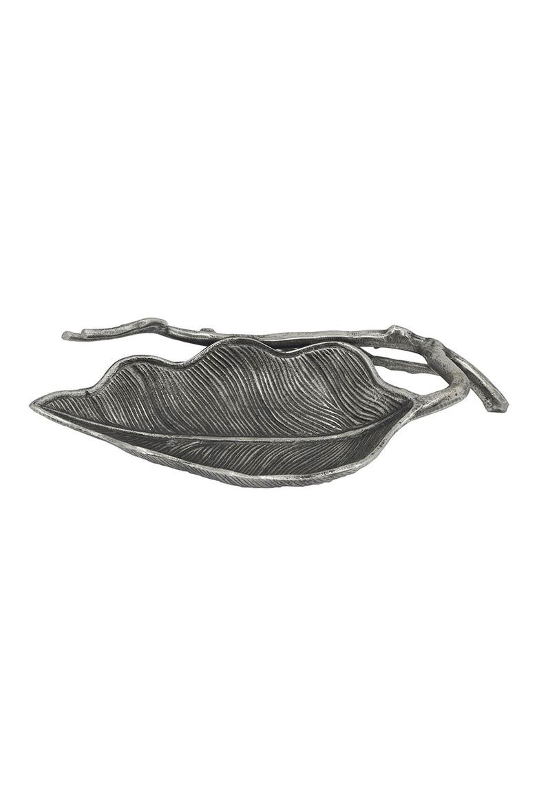 Leaf Decorative Bowl, Main, color, NICKEL