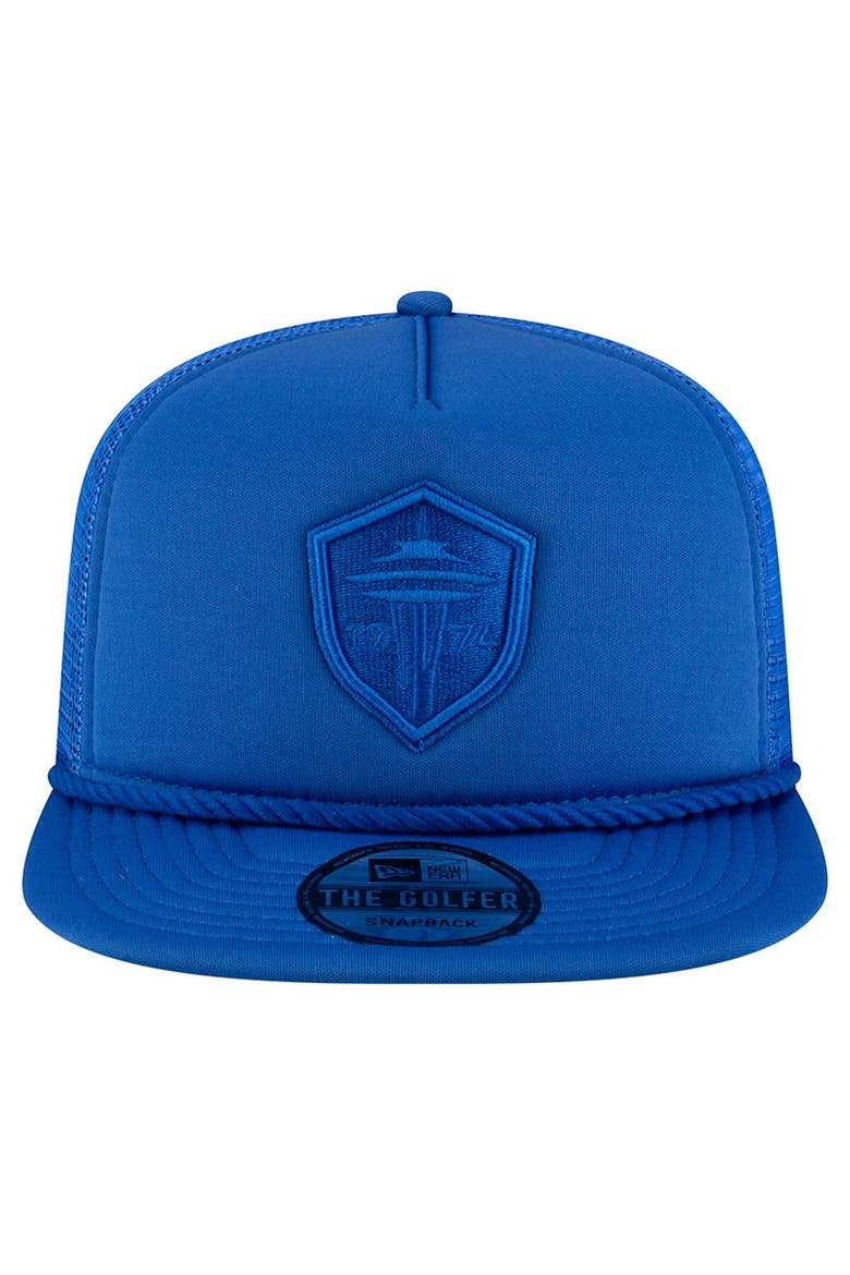 Men's New Era Blue Seattle Sounders FC Tone Golfer Snapback Hat, Alternate, color, Blue