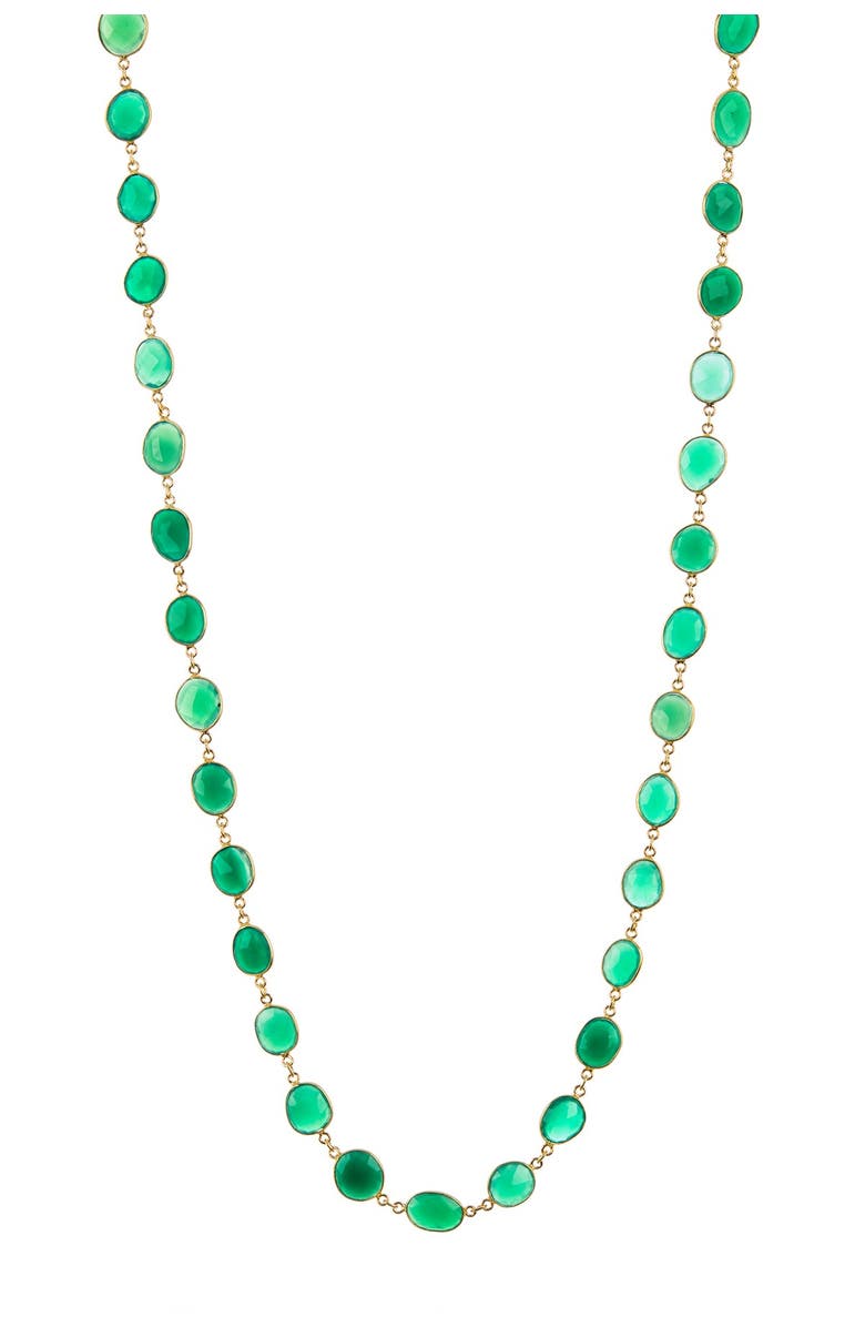 FOREVER CREATIONS USA INC 18K Gold Vermeil Emerald Long Necklace, Main, color,