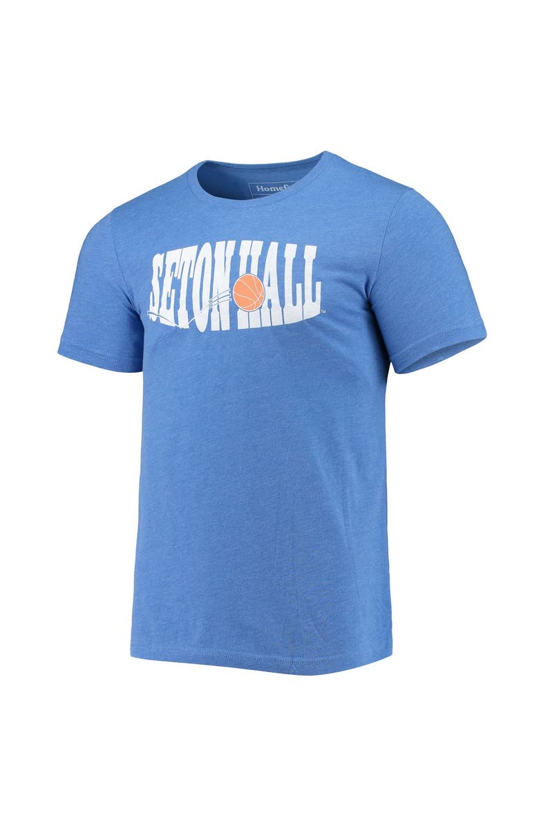 HOMEFIELD Men's Homefield Heathered Blue Seton Hall Pirates Vintage Basketball T-Shirt, Alternate, color, Blue