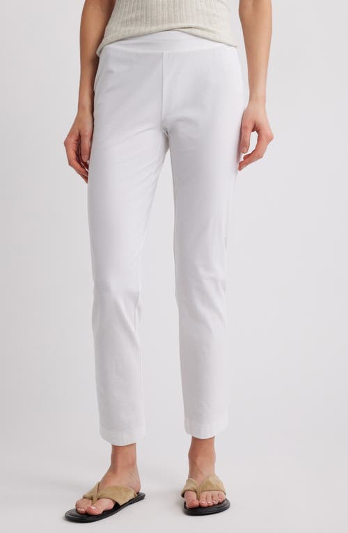 Eileen Fisher High Waist Slim Ankle Pants In White