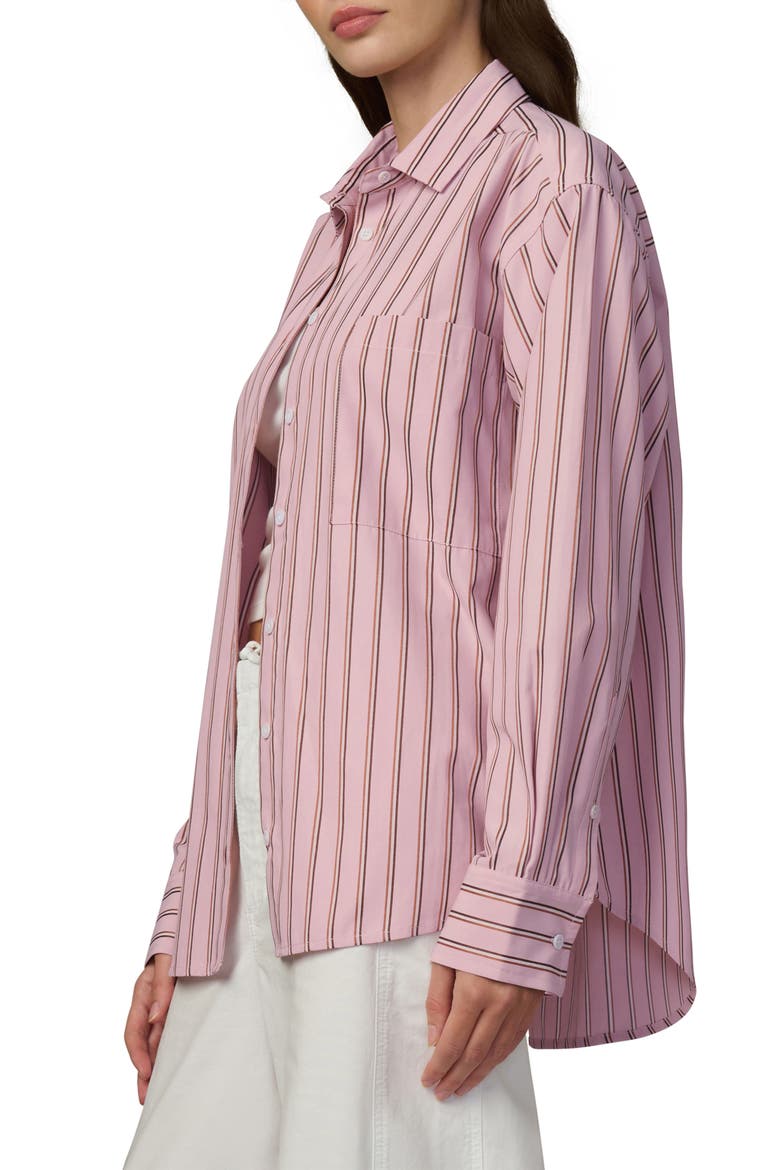 The Boyfriend Stripe Oversize Button-Up Shirt, Alternate, color, BLUSH PINK STRIPE
