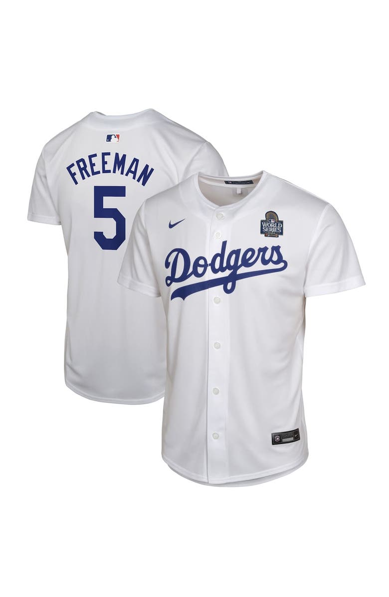Nike Youth Nike Freddie Freeman White Los Angeles Dodgers 2024 World Series Game Jersey, Alternate, color, 