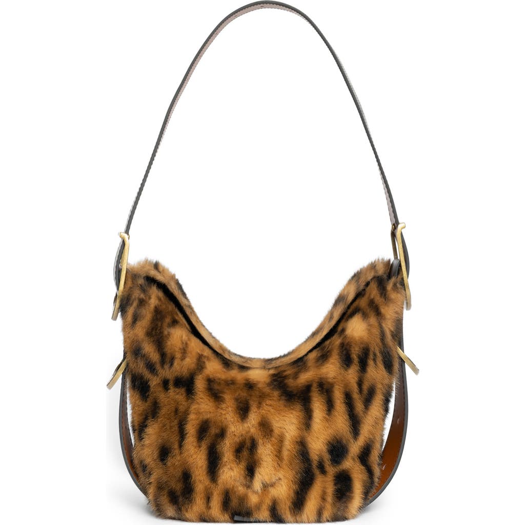 Zadig & Voltaire Baby Jane Leo Faux Fur Shoulder Bag in Cognac  product