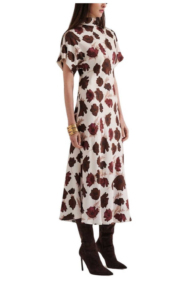 Malina Alivia Fowler Midi Dress, Alternate, color, Wine Peony